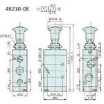 4R210-08S VALVULA BOTÃO 5/2 VIAS 1/4
